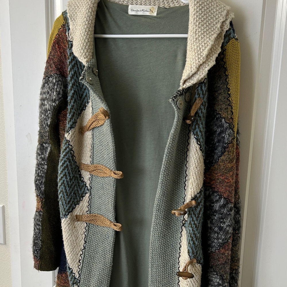 Artisan Patchwork Cardigan With Toggle Details - image 6